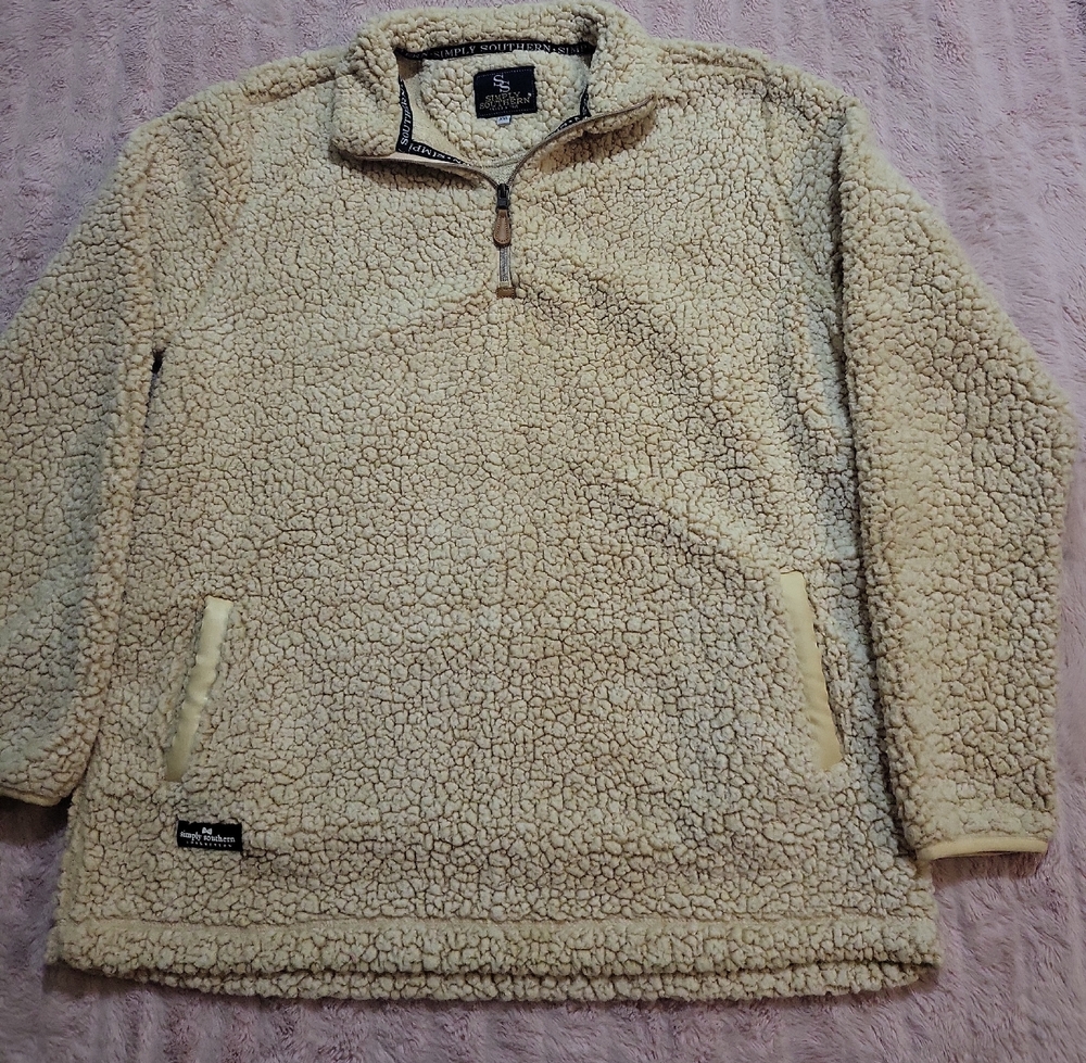 Simply Southern Cream Sherpa Fleece Pullover